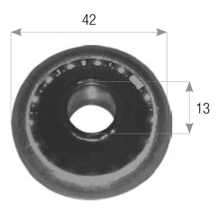 Cuscinetto TAPPARELLA con boccola per tapparella - mat. ACCIAIO - dimensioni Ø 42 - Ø 12 - info CUSCINETTO IN FERRO Ø 42MM, FORO INTERNO Ø 12MM