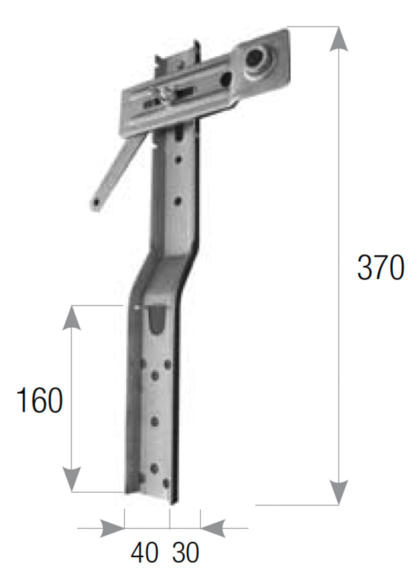 Supporto TAPPARELLA staffa cuscinetto per avvolgibile - mat. ACCIAIO - col. ZINCATO BIANCO - note SUPPORTO A SQUADRA MM. 40, PIEGA 30MM CON CUSCINETTO FISSO