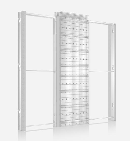 ECLISSE -  Controtelaio UNILATERALE per cartongesso per due ante scorrevoli a scomparsa - l. passaggio 750 X 2100 X 175 - h. passaggio 750 + 750