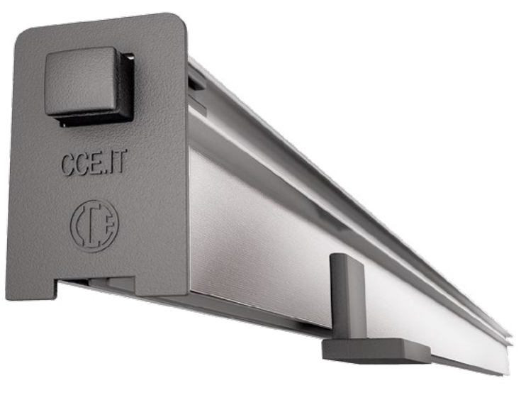 CCE -  Parafreddo TOP SLIDE MAGNETIC per porte scorrevoli da incasso - col. ARGENTO - l. 18 - h. 30 - l. min 1080 - l. max 1230