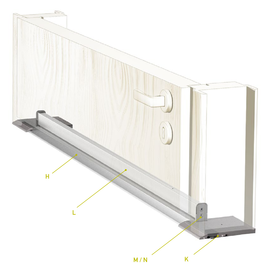 CCE -  Soglia TERMO ULISSE WOOD per porta d'ingresso in legno con taglio termico - col. ARGENTO - l. 71 - h. 9 - l. max 1330