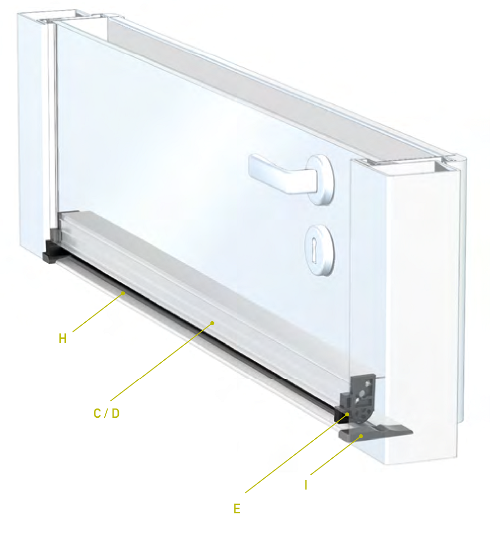 CCE -  Soglia TERMO ULISSE per porta d'ingresso tappo dx-sx - col. ARGENTO