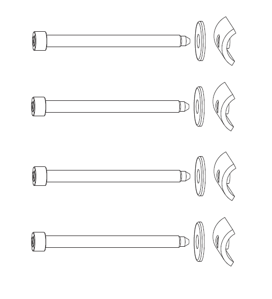 MAICO -  Kit RAIL-SYSTEMS giunzioni angolari per 2 montanti e traverso superiore - col. ARGENTO - note 4 VITI