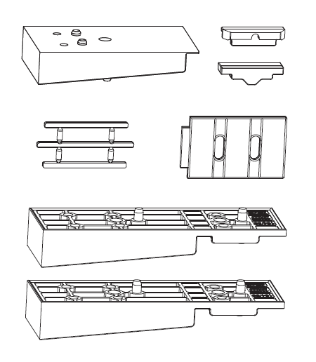 MAICO -  Tappo RAIL-SYSTEMS confezione accessori guida per alzante scorrevole - col. ARGENTO - note CONFEZIONE ACCESSORI HS PER SOGLIA IN VETRORESINA PER BINARIO BASSO PER SCHEMA A SU SOGLIA - dimensioni 68/23 E 28