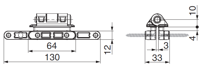 MAICO -  Cerniera RUSTICO centrale per persiane legno - col. NERO OPACO - note PADOVANA - dimensioni DIST. PERS. 20