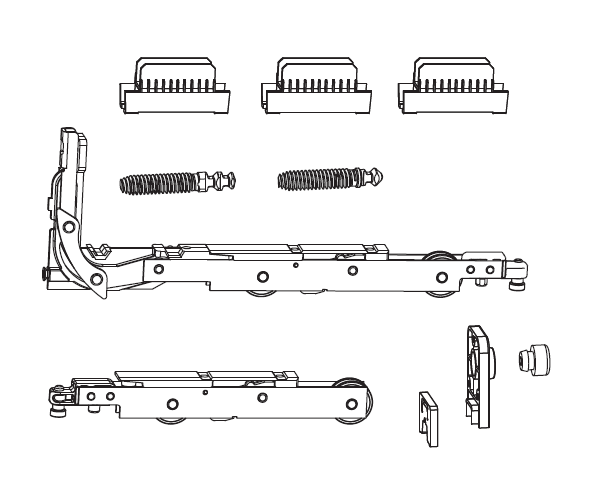 MAICO -  Carrello RAIL-SYSTEMS per alzante scorrevole confezione kit base - col. ARGENTO - note HS 200KG