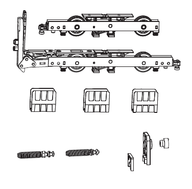 MAICO -  Carrello RAIL-SYSTEMS per alzante scorrevole confezione kit base - col. ARGENTO - note HS SENZA SPAZZOLE 300 KG