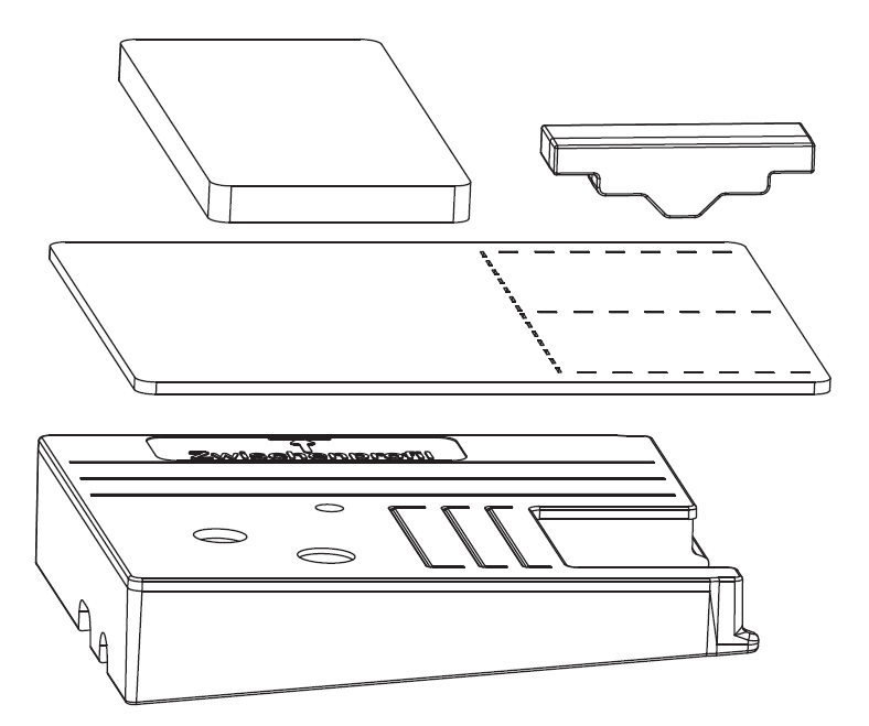 MAICO - Kit Tampone RAIL-SYSTEMS termico inferiore centrale - col. ARGENTO - note DX - PER PROFILO LIVELL. CON GOCCIOLATOIO - dimensioni 115