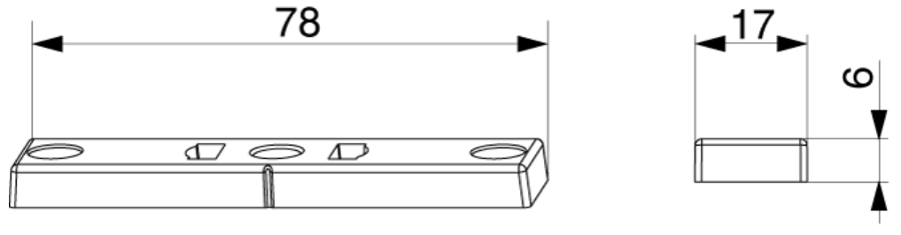 MAICO -  Incontro MULTI-MATIC fisso per serramenti in pvc per limitatore di apertura - col. ARGENTO - dim. 78X17X6