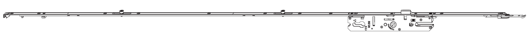 MAICO -  Serratura Multipunto MULTI-MATIC meccanica con scrocco e nottolini - entrata 45 - h min - max L.1347 - interasse 85