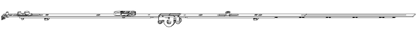MAICO -  Cremonese MULTI-MATIC anta ribalta antieffrazione altezza maniglia fissa con piedino e dss per ribalta e bilanciere - gr / dim. 1700 - entrata 15 - alt. man. 700 - lbb/hbb 1591 - 1700