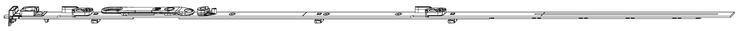 MAICO -  Catenaccio MULTI-MATIC asta a leva altezza maniglia fissa per cava ferramenta - col. ARGENTO - gruppo / dimensioni 1590 - lbb/hbb 1341 - 1590 - altezza maniglia 600
