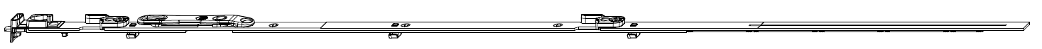 MAICO -  Catenaccio MULTI-MATIC asta a leva altezza maniglia fissa per cava ferramenta - col. ARGENTO - gruppo / dimensioni 1590 - lbb/hbb 1341 - 1590 - altezza maniglia 500