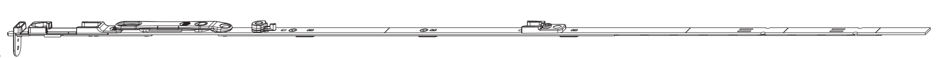 MAICO -  Catenaccio MULTI-MATIC a leva altezza maniglia fissa per canalino - gruppo 1950 - hbb/lbb 1701 - 1950 - altezza maniglia 1050