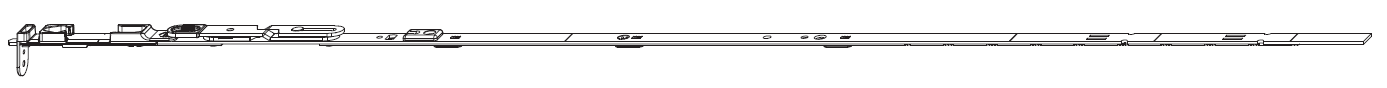 MAICO -  Catenaccio MULTI-MATIC asta a leva altezza maniglia fissa euronut - gr / dim. 1340 - lbb/hbb 1091 - 1340 - alt. man. 500 - mano DX