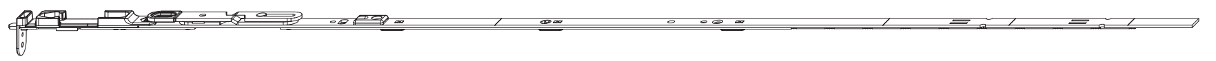 MAICO -  Catenaccio MULTI-MATIC asta a leva altezza maniglia fissa euronut - gr / dim. 2450 - lbb/hbb 2201-2450 - alt. man. 1050 - mano DX