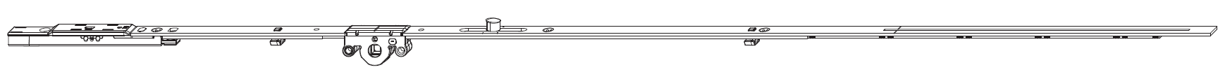MAICO -  Cremonese MULTI-MATIC anta a bandiera altezza maniglia fissa con puntale chiusura ad espansione per seconda anta - gr / dim. 1950 - entrata 15 - alt. man. 500 - lbb/hbb 1701 - 1950
