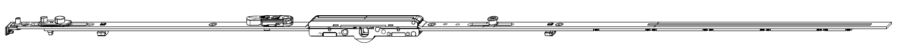 MAICO -  Cremonese MULTI-MATIC anta ribalta antieffrazione altezza maniglia fissa con piedino e dss per ribalta e bilanciere - gr / dim. 1950 - entrata 6,5 - alt. man. 1050 - lbb/hbb 1701 - 1950