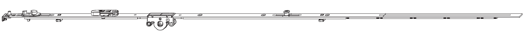 MAICO -  Cremonese MULTI-MATIC anta ribalta antieffrazione altezza maniglia fissa con piedino e dss per ribalta e bilanciere - gr / dim. 1590 - entrata 15 - alt. man. 500 - lbb/hbb 1341 - 1590