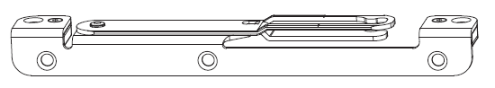 MAICO -  Incontro PROTECT per limitatore di apertura - col. ARGENTO - aria 12 - interasse 13 - dim. 200X20X24 - mano SX