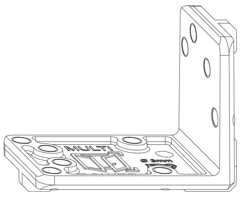 MAICO -  Dima MULTI-POWER a forare fresatura cerniera - note DIME PER FORATURA E FRESATA PER MULTI POWER - SX - dimensioni PB24