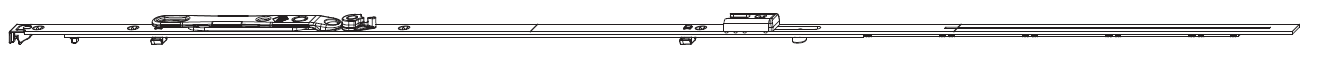 MAICO -  Catenaccio MULTI-MATIC asta a leva altezza maniglia fissa per cava ferramenta - col. ARGENTO - gruppo / dimensioni 1090 - lbb/hbb 841-1090 - altezza maniglia 300