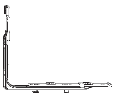 MAICO -  Movimento MULTI-MATIC angolare anta e ribalta antieffrazione prolungabile orizzontalmente - lbb 320 - 1800 - hbb 470 - 2800