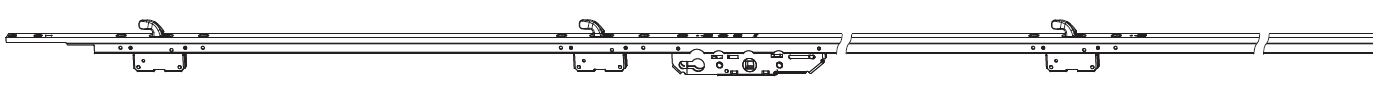 MAICO -  Cremonese RAIL-SYSTEMS per alzante scorrevole altezza maniglia fissa con chiusura a ganci - gr / dim. 2800 - entrata 37,5 - alt. man. 1000 - lbb/hbb 2270 - 2860