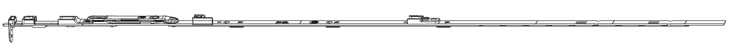 MAICO -  Catenaccio MULTI-MATIC asta a leva altezza maniglia fissa euronut - gr / dim. 1090 - lbb/hbb 841 - 1090 - alt. man. 400