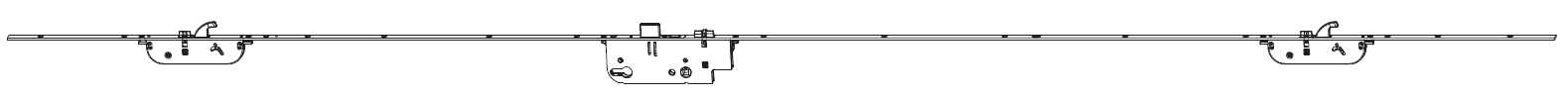 MAICO -  Serratura Multipunto PROTECT automatica con scrocco catenaccio 2 scrocchi-ganci - entrata 55 - h min - max 2200 - 2400 - frontale 16 - interasse 85