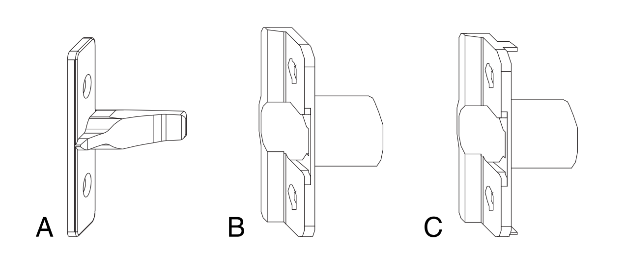 MAICO -  Cerniera MULTI-MATIC centrale a scomparsa parte telaio - aria 4 - interasse 9