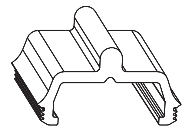 MAICO -  Binario RAIL-SYSTEMS di scorrimento guida inferiore - col. ARGENTO - lunghezza 2500 - altezza 13