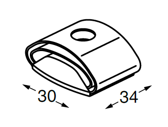 MAICO -  Paracolpo RUSTICO per persiane ad avvitare - note PER FERMO A SCATTO - dimensioni 30X34 H20