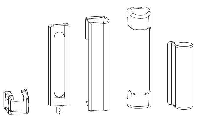 MAICO - Kit Copertura MULTI-MATIC TREND ad applicare cerniera e supporto forbice - col. ARGENTO - note DT130 - dimensioni DX