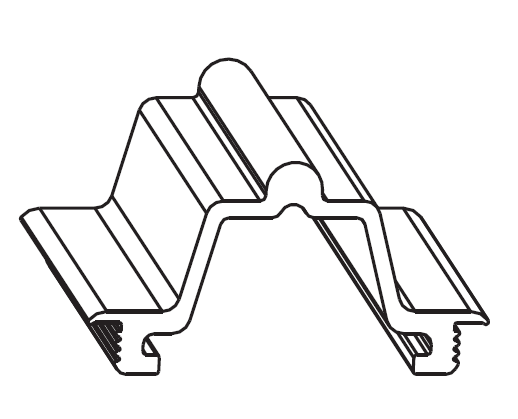 MAICO -  Binario RAIL-SYSTEMS di scorrimento guida inferiore - col. MARRONE - lunghezza 2500 - altezza 15