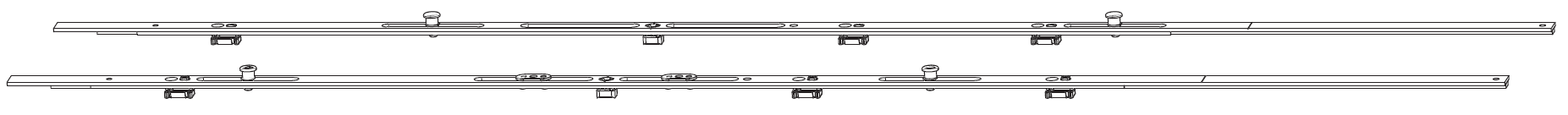 MAICO - Kit Cremonese RAIL-SYSTEMS per anta scorrevole altezza maniglia fissa con foro cilindro senza dss - gr / dim. 08 - entrata 50 - alt. man. 950 - lbb/hbb 2301-2400