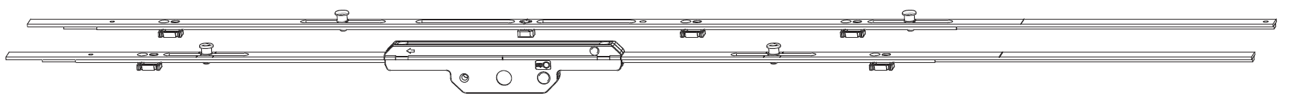 MAICO - Kit Cremonese RAIL-SYSTEMS per anta scorrevole altezza maniglia fissa prolungabile senza dss - gr / dim. 04 - entrata 17,5 - alt. man. 650 - lbb/hbb 1501 - 1700