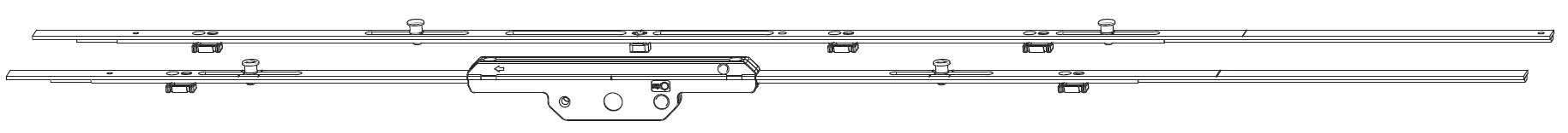 MAICO - Kit Cremonese RAIL-SYSTEMS per anta scorrevole altezza maniglia fissa prolungabile senza dss - gr / dim. 07 - entrata 17,5 - alt. man. 950 - lbb/hbb 2101 - 2300