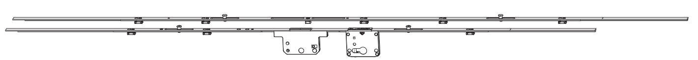 MAICO - Kit Cremonese RAIL-SYSTEMS per anta scorrevole altezza maniglia fissa prolungabile senza dss - gr / dim. 05 - entrata 17,5 - alt. man. 950 - lbb/hbb 1701 - 1900