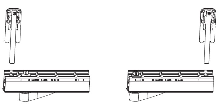 MAICO -  Kit RAIL-SYSTEMS dx 160 kg base carrelli anta scorrevole a ribalta - a: 1 X CARRELLO LATO CERNIERA - b: 1 X CARRELLO LATO CREMONESE - c: 2 X ELEMENTI DI SOSTEGNO