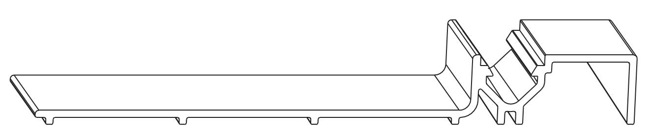 MAICO -  Soglia RAIL-SYSTEMS per alzante scorrevole in vetroresina - col. GRIGIO - l. 2500 - h. 22,5 - l. min 212