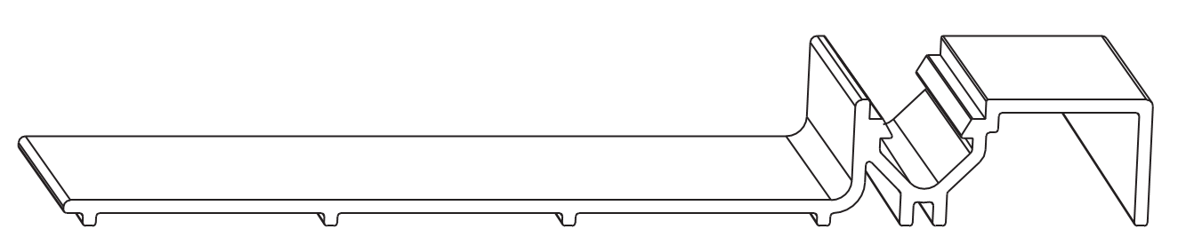 MAICO -  Soglia RAIL-SYSTEMS per alzante scorrevole in vetroresina - col. GRIGIO LUCE RAL 7035 - l. 3500 - h. 22,5 - l. min 212