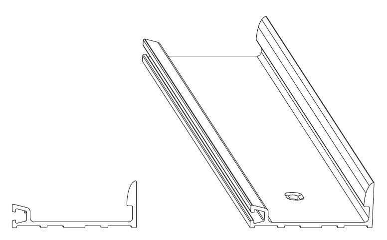 MAICO -  Profilo RAIL-SYSTEMS angolare termico per alzante scorrevole - mat. ABS - col. GRIGIO LUCE RAL 7035 - dimensioni 2500