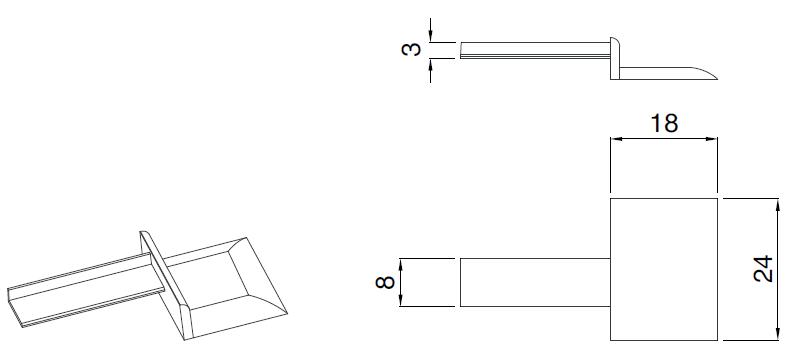 MAICO -  Guarnizione GUARNIZIONI per finestre terminale a pinna - col. RUSTICAL - a: aria 18 - note PINNA UNIVERSALE PER CANALINO 3 MM