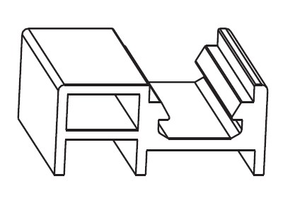 MAICO -  Binario RAIL-SYSTEMS di scorrimento guida inferiore - col. ARGENTO - lunghezza 6500