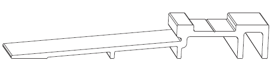 MAICO -  Soglia RAIL-SYSTEMS per alzante scorrevole in vetroresina - col. ARGENTO - l. 2500 - h. 25 - l. min 184