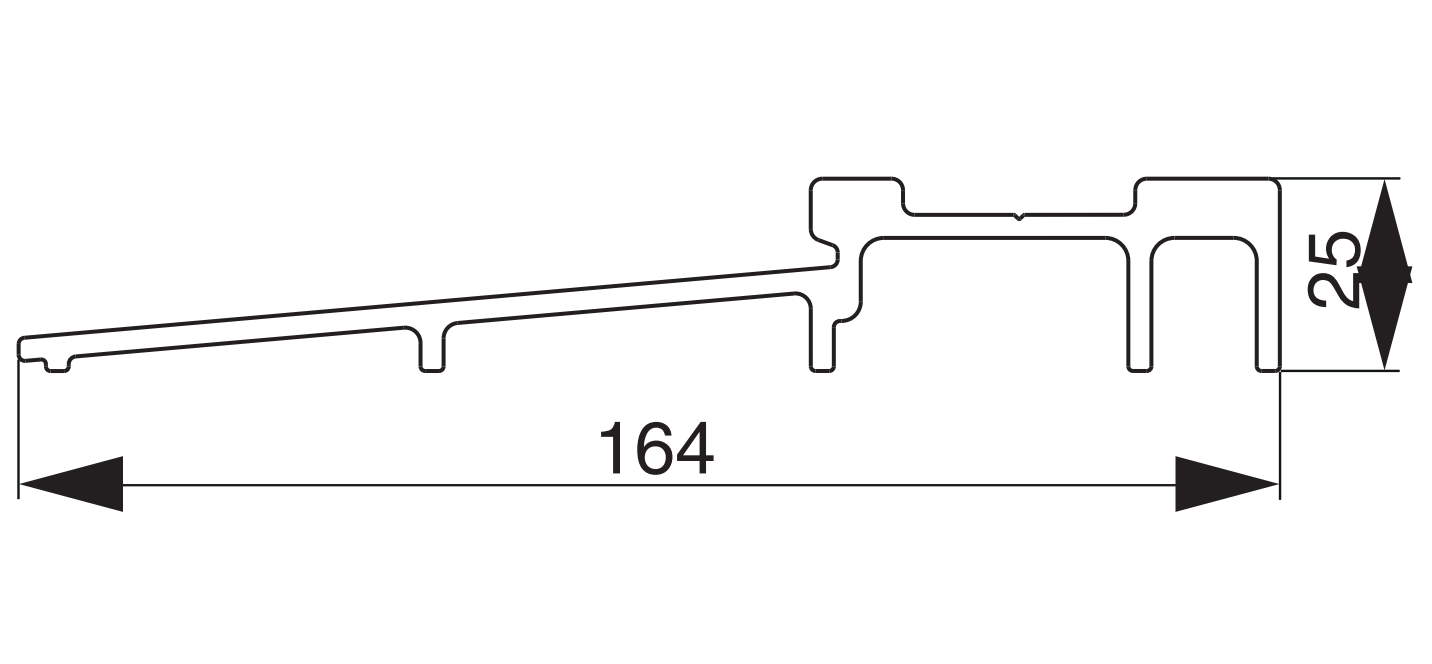 MAICO -  Soglia RAIL-SYSTEMS per alzante scorrevole in vetroresina - col. ARGENTO - l. 2500