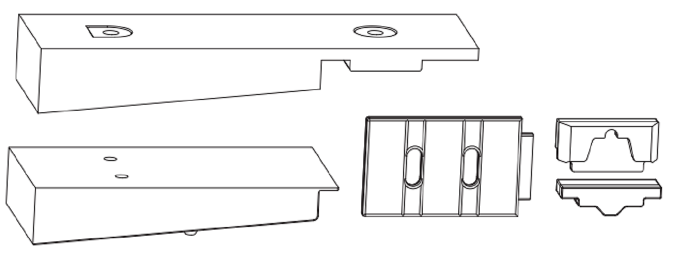 MAICO -  Tappo RAIL-SYSTEMS confezione accessori guida per alzante scorrevole - col. ARGENTO - note PER SOGLIA IN VETRORESINA PER BINARIO ALTO SU SOGLIA 78/23 E 28MM