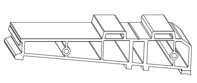 MAICO -  Profilo RAIL-SYSTEMS livellatore soglia hs - col. ARGENTO - dimensioni 1500 - note ANTA FISSA 68/28 - info PVC - GEALAN S8000 - SALAMANDER ID