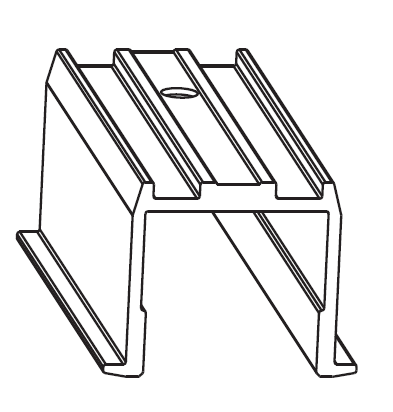 MAICO -  Binario RAIL-SYSTEMS di scorrimento guida superiore - col. ARGENTO - lunghezza 3500